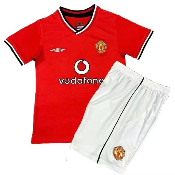 6e6e9ec6c2 Manchester United 00-01 Home Retro Kid Kits Youth Apparels Jersey - Image 1