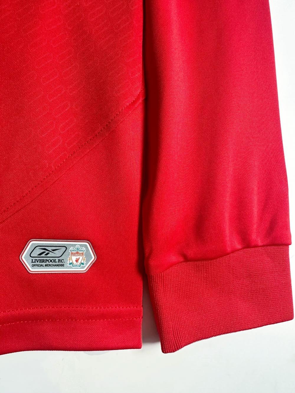 7-2a30 Retro Liverpool FC Home Football Jersey Long Sleeve 2004/2005 - Image 8