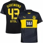 Borussia Dortmund Away Gittens 43 Shirt 2024-2025 Fan version Size：S-4XL Non-Customize