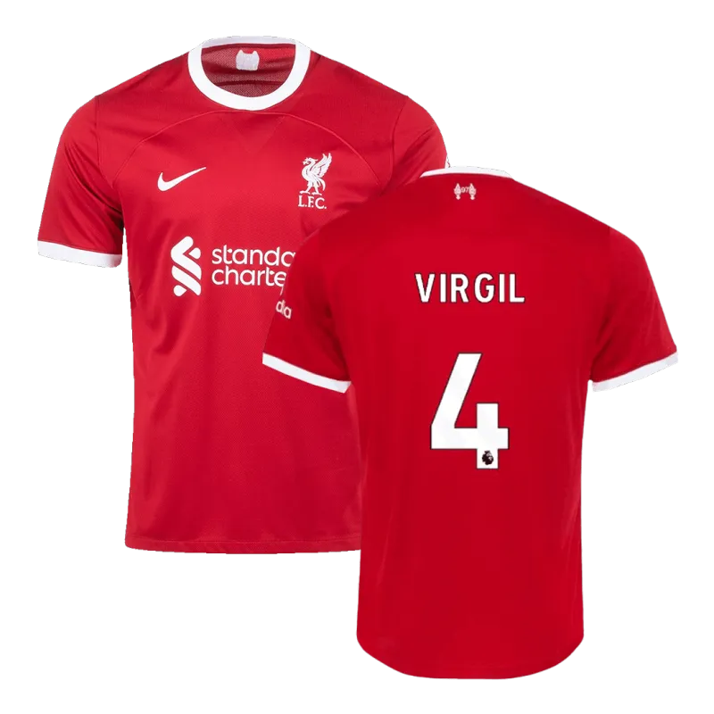 7af94aa19b 2023-24 M.SALAH #11 VIRGIL #4 SZBOSZLAI #8 MAC ALLISTER #10 Liverpool Home Jersey - Image 2