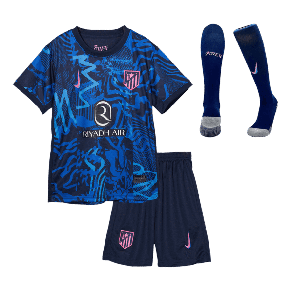 Kids Nike Atletico Madrid Custom Third Away Full Soccer Kits 2024-25