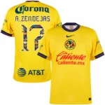 Club America Home A.Zendejas 17 Shirt 2024-2025 Fan version Size：S-4XL Non-Customize