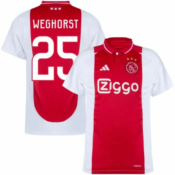 Ajax  Home Weghorst 25 Shirt 2024-2025  Player version Size：S-2XL Non-Customize