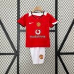 Manchester United 05-06 Home Retro Kids Kits Youth Apparels Jersey - Image 2