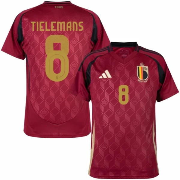 Belgium Home Tielemans 8 Shirt 2024-2025 Fan  Non-Customize