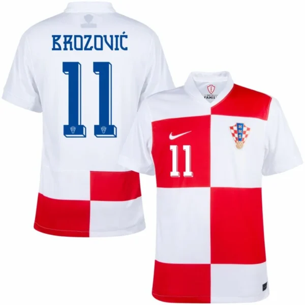 Croatia Home  Brozović 11 Shirt 2024-2025 Fan Size：S-2XL Non-Customize