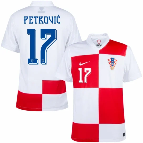 Croatia Home  Petković 17 Shirt 2024-2025 Player version Size：S-2XL Non-Customize