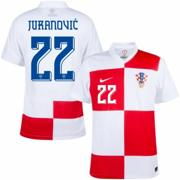 Croatia Home  Juranović 22 Shirt 2024-2025 Fan Size：S-2XL Non-Customize