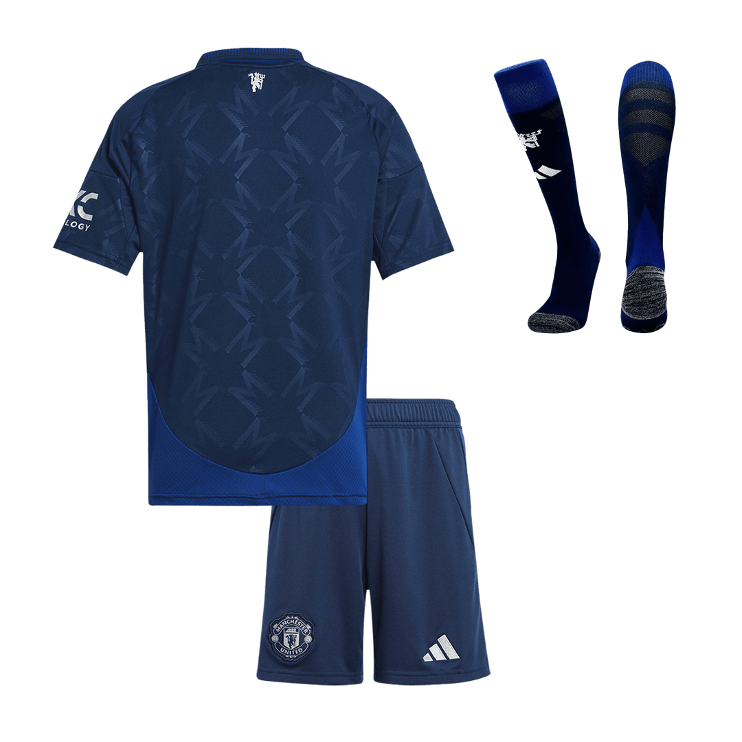 8d923d5c65 Kids Manchester United Custom Away Full Soccer Kits 2024-25 - Image 2
