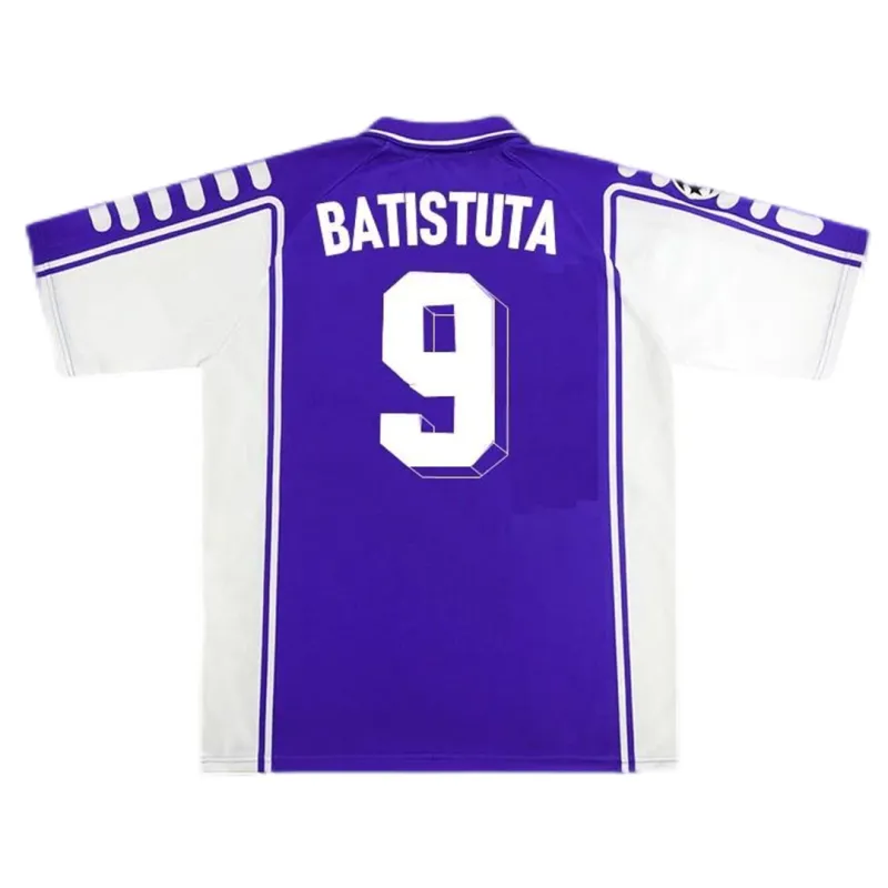 94fc129b41 Fiorentina BATISTUTA #9 RUI COSTA #10    1999/00 Retro Jersey Home - Image 3