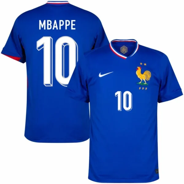 France Home Mbappe 10 Shirt 2024-2025 Fan Size：S-2XL Non-Customize