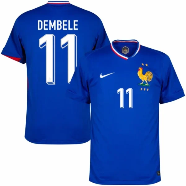 France Home Dembele 11 Shirt 2024-2025 Fan Size：S-2XL Non-Customize