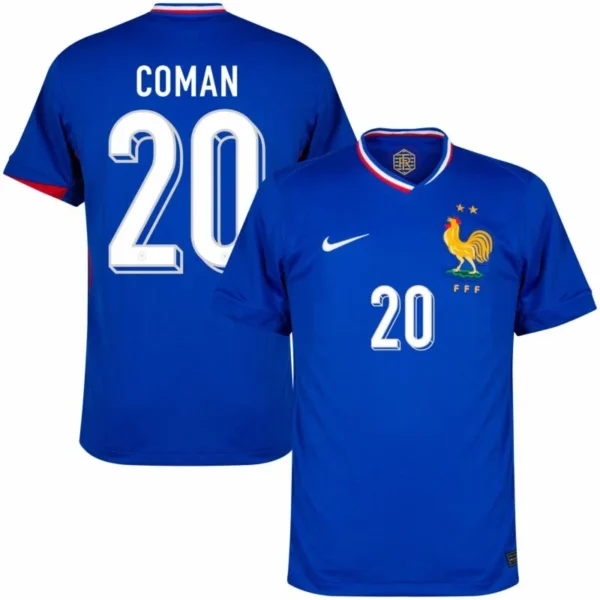 France Home Coman 20 Shirt 2024-2025 Fan Size:S-2XL Non-Customize