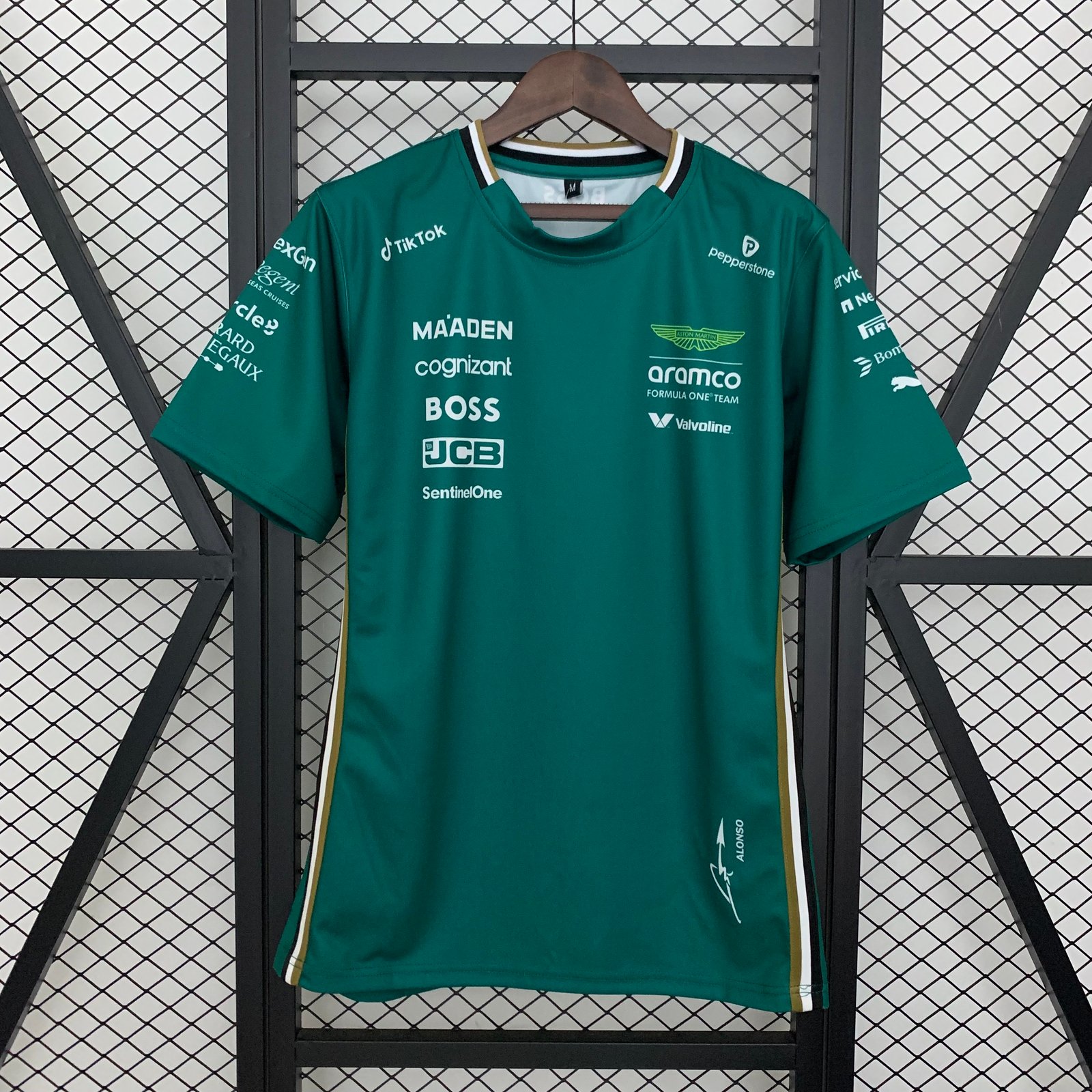 9aa3f057 Aston Martin F1 2025 Kids Alonso Driver T-Shirt - Image 3
