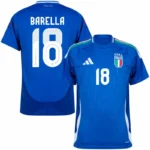 Italy Natio Home Barella 18 Shirt 2024-2025 Fan Size：S-2XL Non-Customize