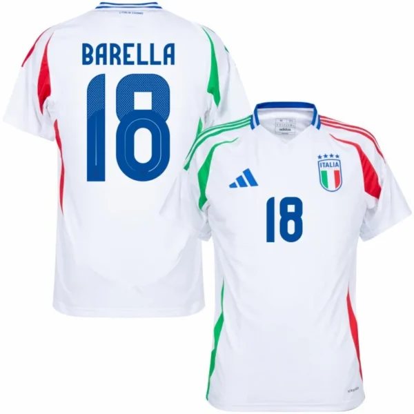Italy Natio Away Barella 18 Shirt 2024-2025 Fan Size：S-2XL Non-Customize