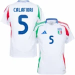Italy Natio Away Calafiori 5 Shirt 2024-2025 Player version Size：S-2XL Non-Customize