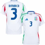 Italy Natio Away Dimarco 3 Shirt 2024-2025 Player version Size：S-2XL Non-Customize
