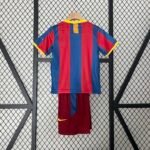 Barcelona 10-11 Home Retro Kids Kit Football Jersey - Image 3