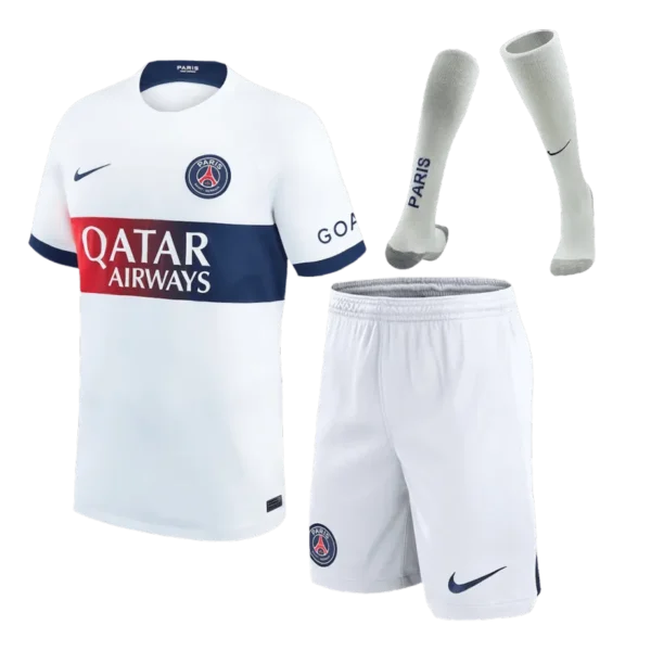 23-24 PSG Away Whole Kit Jersey+Shorts+Socks