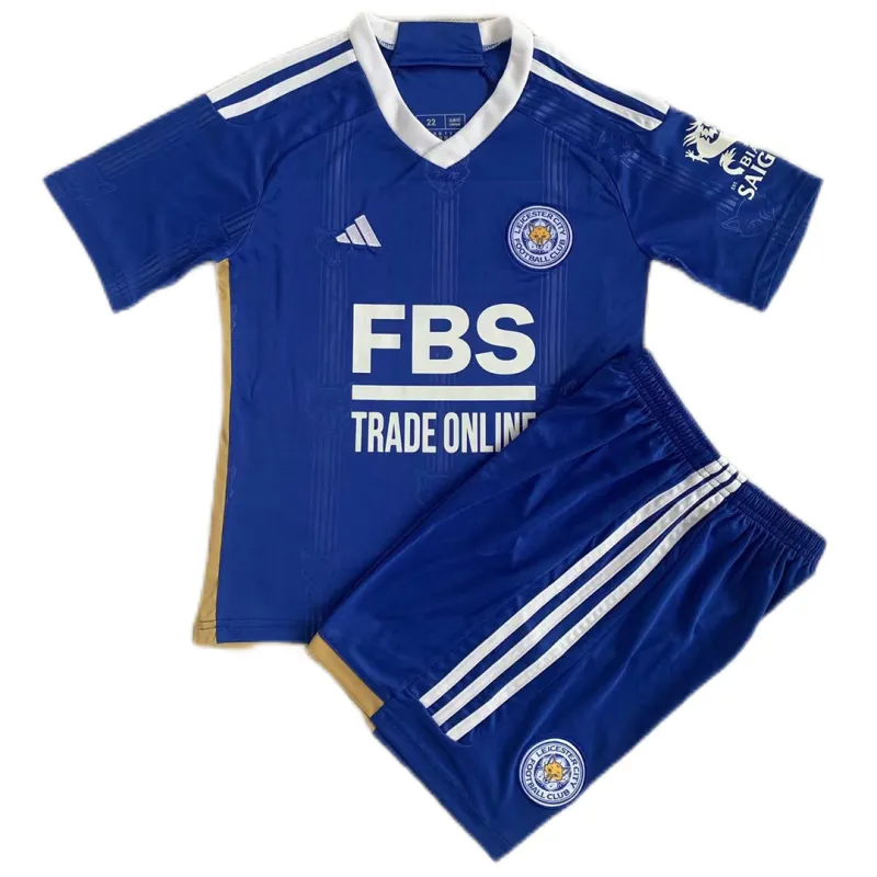 a575009319 Kids Leicester City 2023/24 Home Kit - Image 1