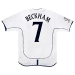 England  World Cup 2002 Retro Soccer Jersey Home - Image 3