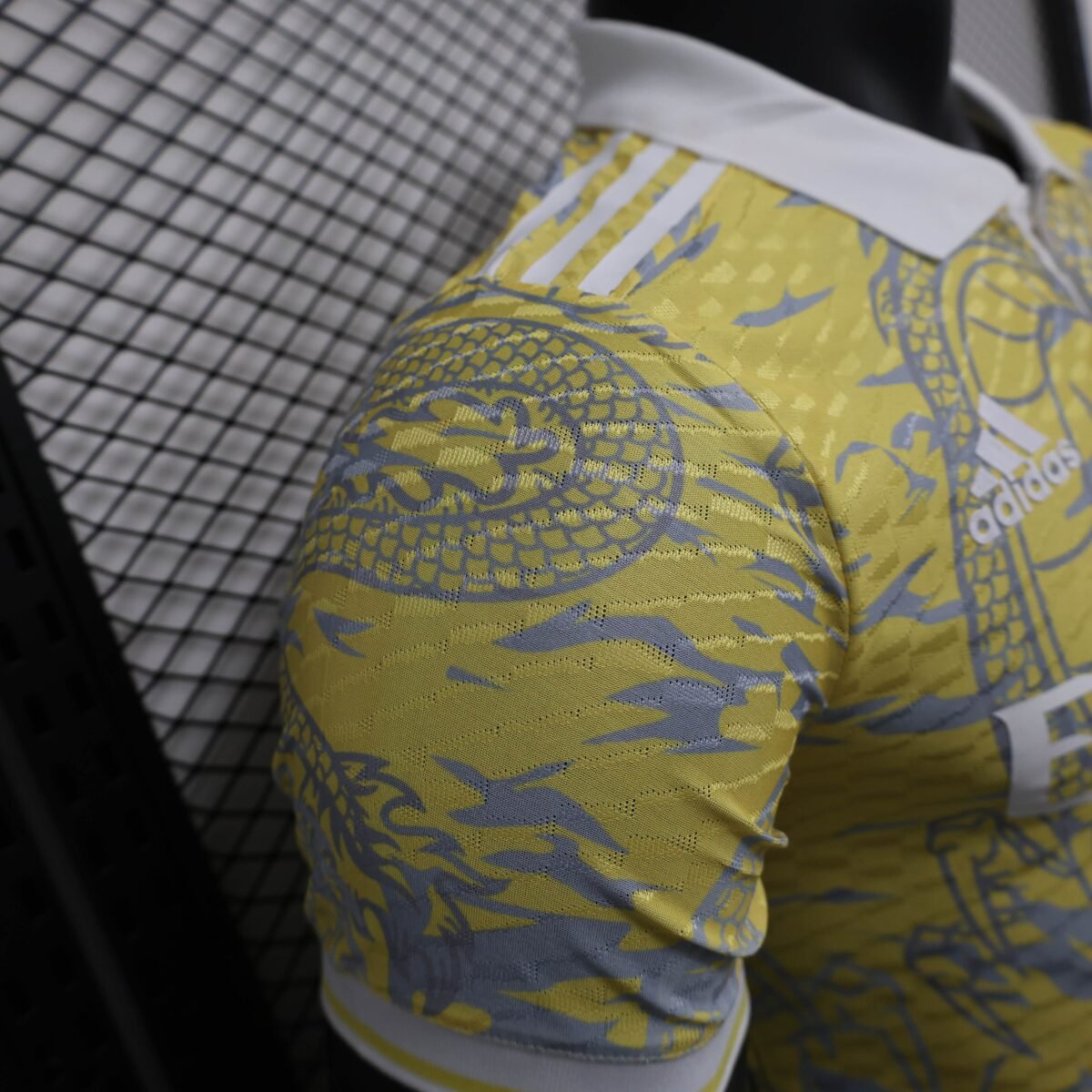 Real Madrid Men's Polo Shirt Dragon Pattern Yellow Jersey 25-26 - Image 7