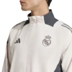 Real Madrid Mens UCL Training Tracksuit Jacket Beige 2024-2025 - Image 2