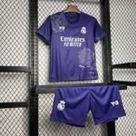 Y3 Real Madrid 24-25 Kids Kits Purple Children Sets Football Jersey - Image 6