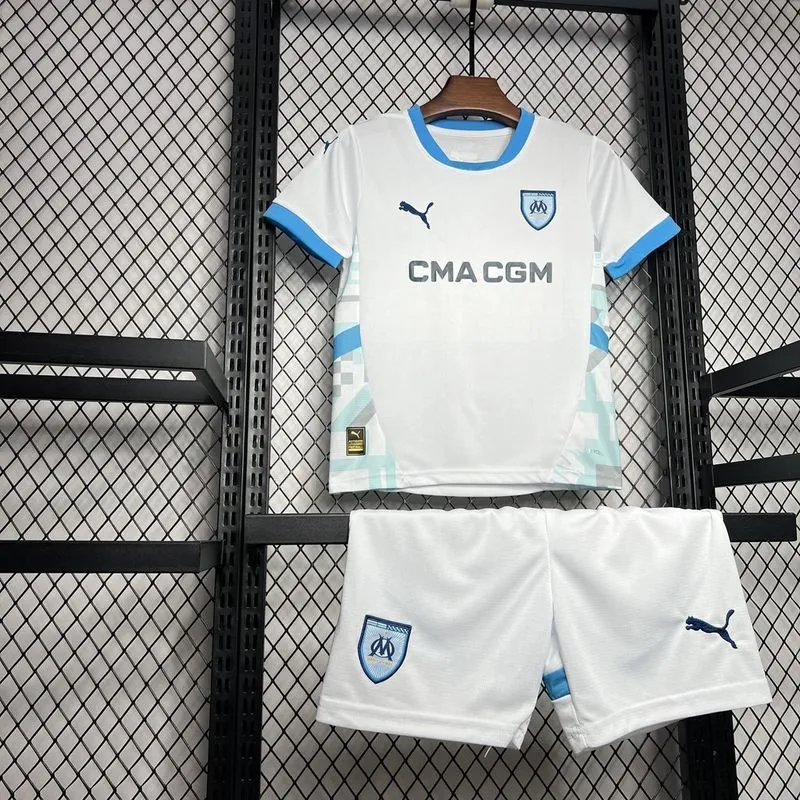 b361f293fb 24-25 Marseilles Home Soccer Kids Kit Jersey+Shorts - Image 8