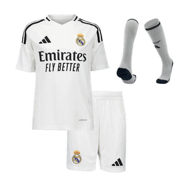 Kids Real Madrid Custom Home Full Soccer Kits 2024-25