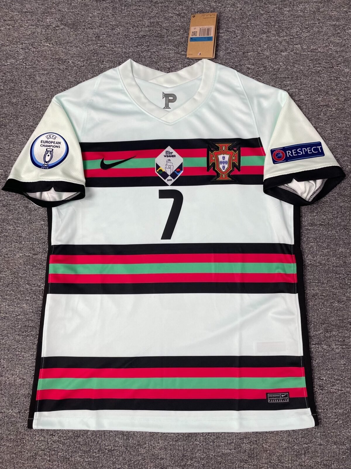Portugal Ronaldo Cr7 Retro Jersey Soccer Shirt 2020 - Image 2