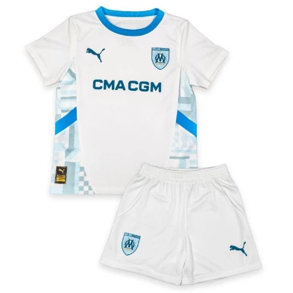24-25 Marseilles Home Soccer Kids Kit Jersey+Shorts