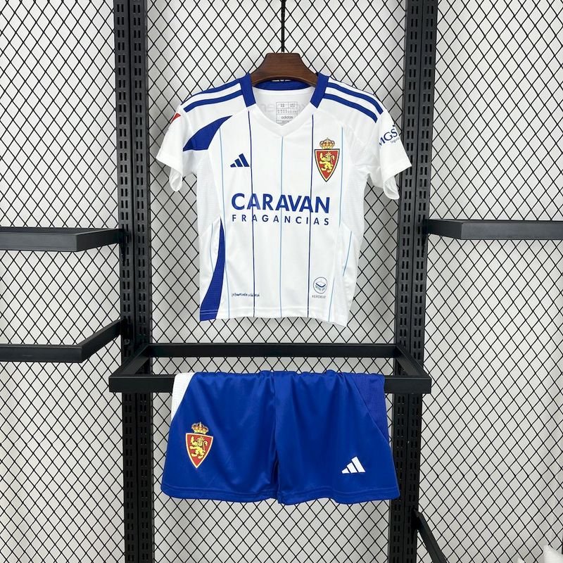 be893e449e Real Zaragoza Home Kid Kits Youth Apparels Soccer Jersey 24-25 - Image 13