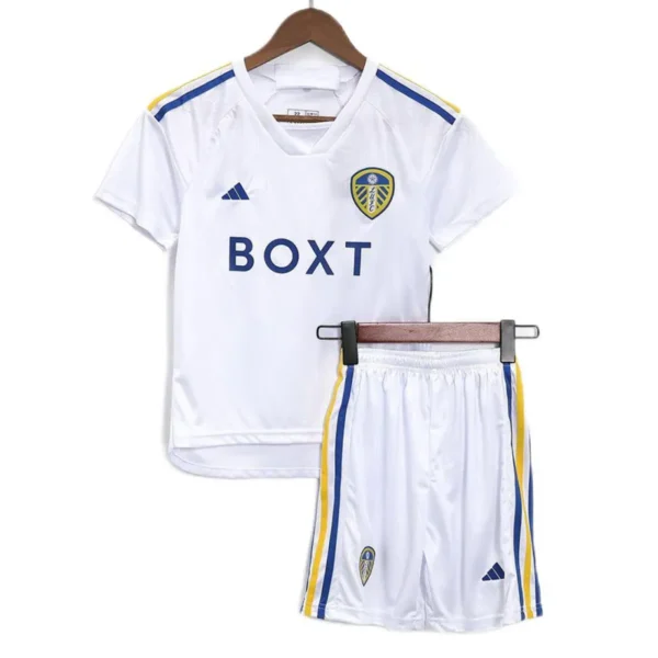 Kids Leeds United 2023/24 Home Kit Jersey+Shorts