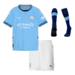 Kids Manchester City Custom Home Full Soccer Kits 2024-25