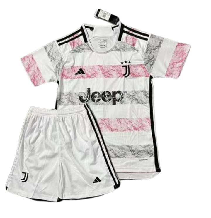 c7580f56b6 2023-24  Kids Juventus Away Kit Jersey+Short - Image 1
