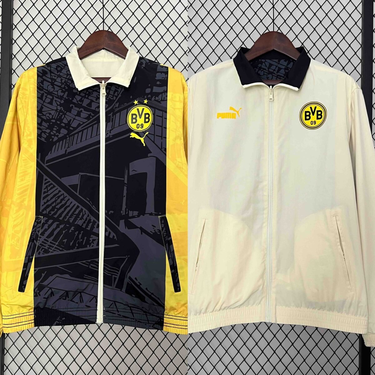 2024 Dortmund Trench Coat Reversible Windbreaker Double-Sides Jacket Sport - Image 2