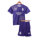 Y3 Real Madrid 24-25 Kids Kits Purple Children Sets Football Jersey