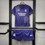 Y3 Real Madrid 24-25 Kids Kits Purple Children Sets Football Jersey - Image 2
