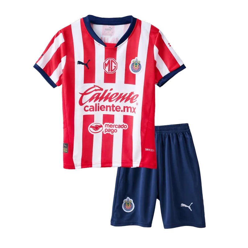 da59abdc7b 24-25 Chivas Home Soccer Kids kit Jersey+Shorts - Image 1