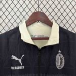23-24 AC Milan Trench Coat Reversible Windbreaker Double-Sides Jacket - Image 12