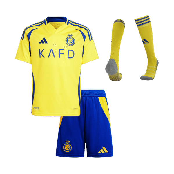 Kids Al Nassr Custom Home Full Soccer Kits 2024-25