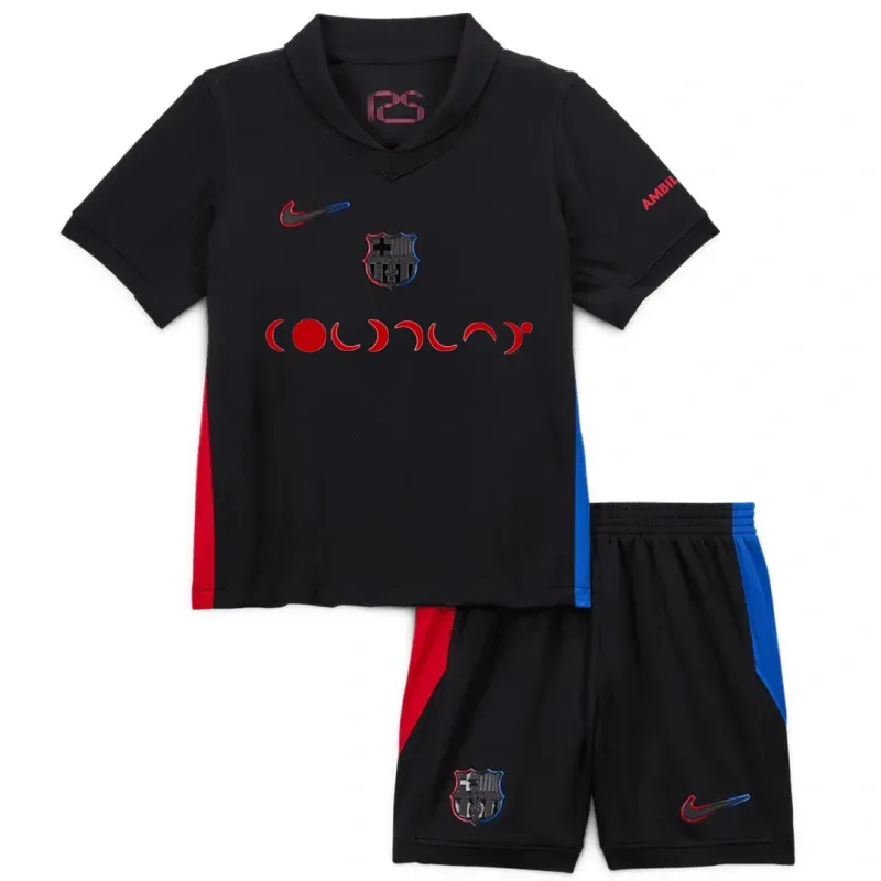 e0d471c212 Kids Barcelona Away x Coldplay Kits(Jersey+Shorts) 2024-25 - Image 1