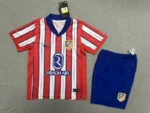 2024-25 Atletico Madrid Home Soccer Kids Kit Jersey+Shorts - Image 2