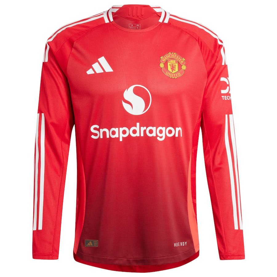 f66d515d04 PARRIS #22 Manchester United Men Home Long Sleeve Red Jersey Player Version 2024-25 - Image 1