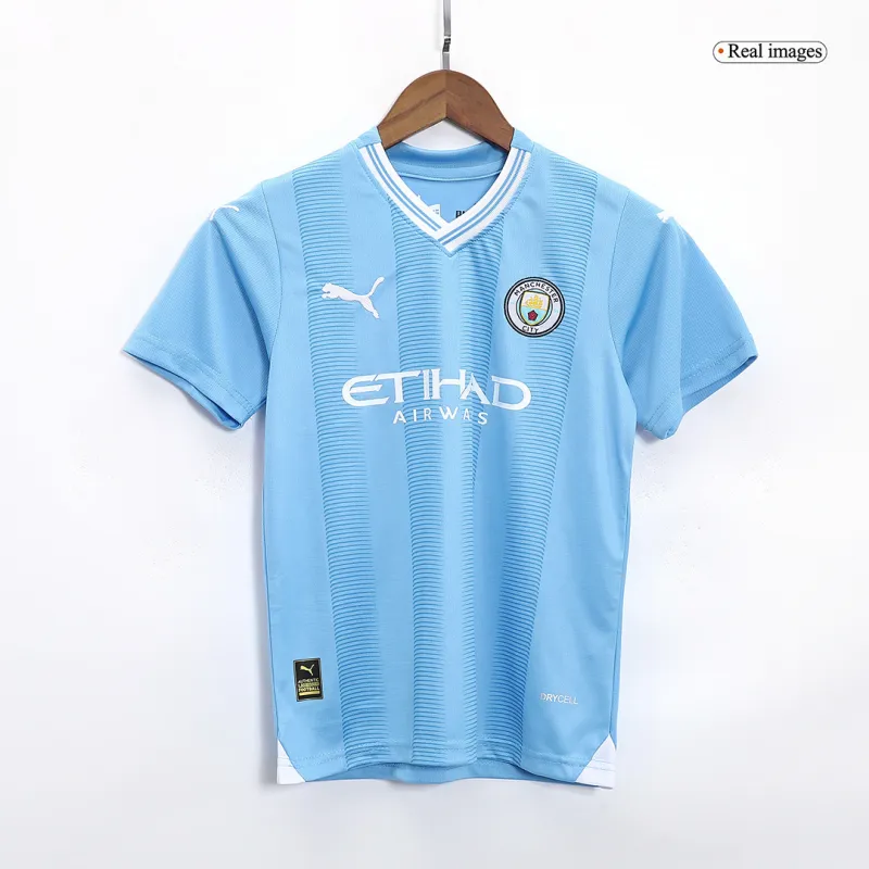 fbc4784600 Kids Manchester City 2023/24 Home Jersey Kit - Image 4